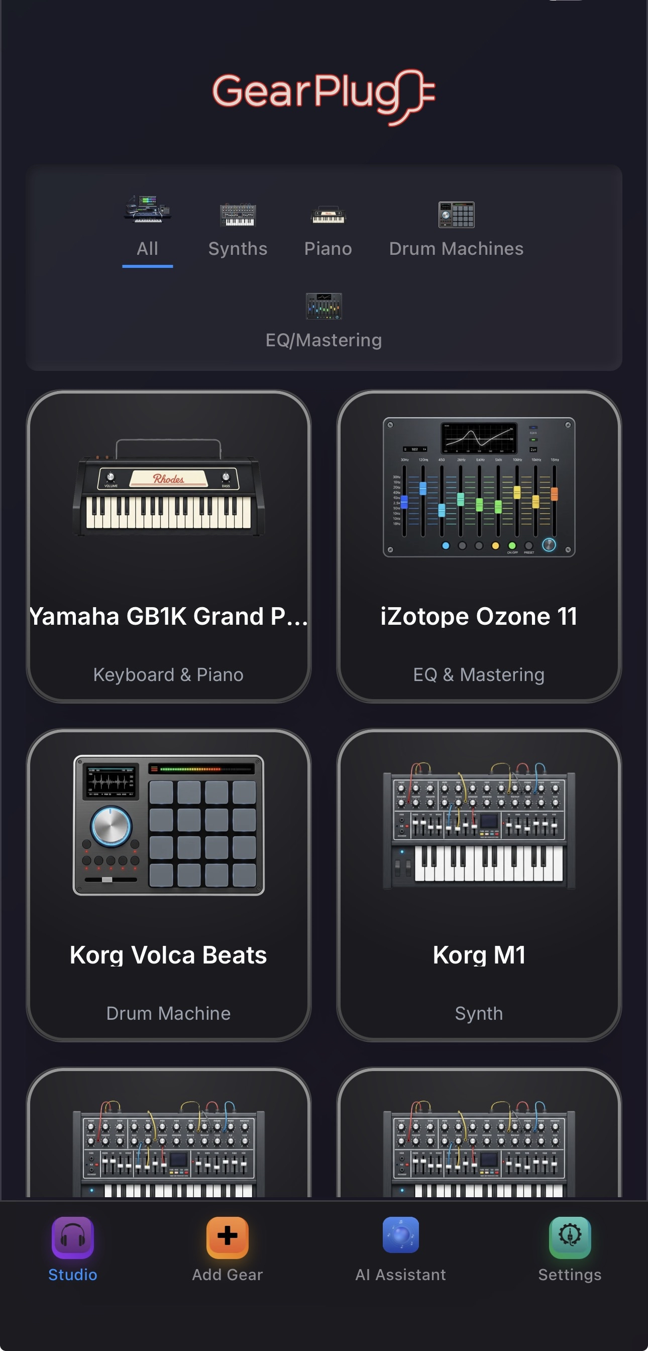 Full gear catalog and organization